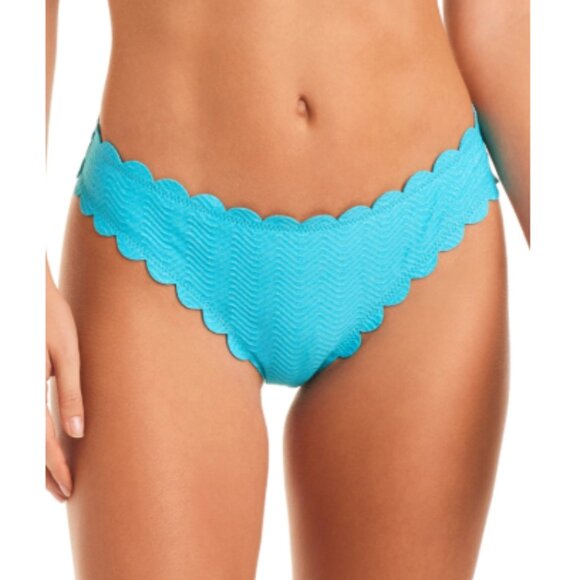 Jessica Simpson Women's XL Scalloped-Edge Bikini in Paradise Sky - Picture 1 of 1